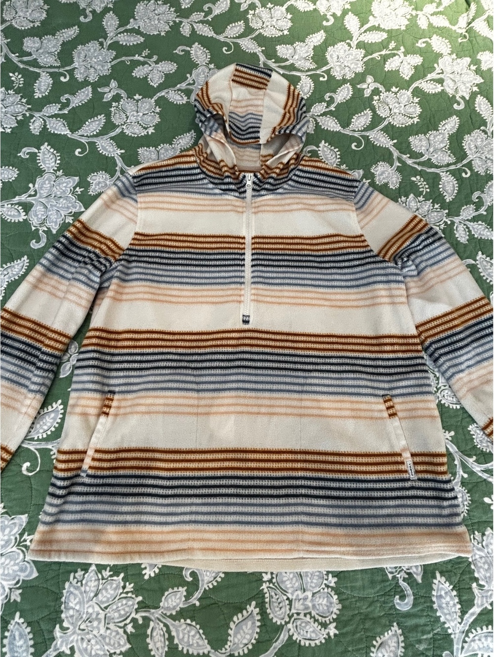 O'Neill Women’s XXL Striped Hooded Pullover Fleece Sweatshirt